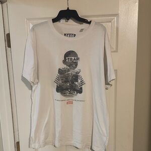 Akoo White Graphic Tee with Black Design